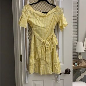 Yellow and white gingham dress